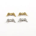 20mmx8mm Pewter Double Sided Detailed Angel Wing Vertical Spacer Bead (2pc)