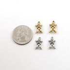 15mmx9mm Pewter Flying Cupid Angel Baby Cherub Charm Religious Pendant (2pc)