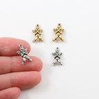 15mmx9mm Pewter Flying Cupid Angel Baby Cherub Charm Religious Pendant (2pc)