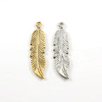 Pewter Large Western Feather Boho Bohemian Charm Necklace