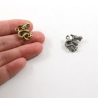 Pewter Double Sided Small Dragon Charm Fantasy Medieval Magic