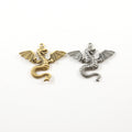32mmx38mm Pewter Large Flying Detailed Dragon Charm Fantasy Medieval