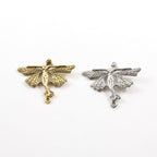 Pewter Flying Fairy Butterfly Wings Pixie Charm 2 Loop