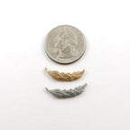 23mmx5mm Pewter Feather Wreath Bar Connector Link Charm Minimal Modern