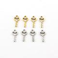 16mmx8mm Pewter Tiny Small Heart Skeleton Key Charm Best Friend Charm (4pc)