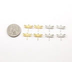 13mmx15mm Base Metal Lightweight Flying Dragonfly Wings Charm Fantasy (4pc)