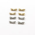 13mmx4mm Pewter Tiny Small Flying Dragonfly Bead Wings Fantasy Pendant (4pc)