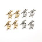 25mmx20mm Pewter Princess Fairy Damsel Pixie Charm with Star Wand (4pc)