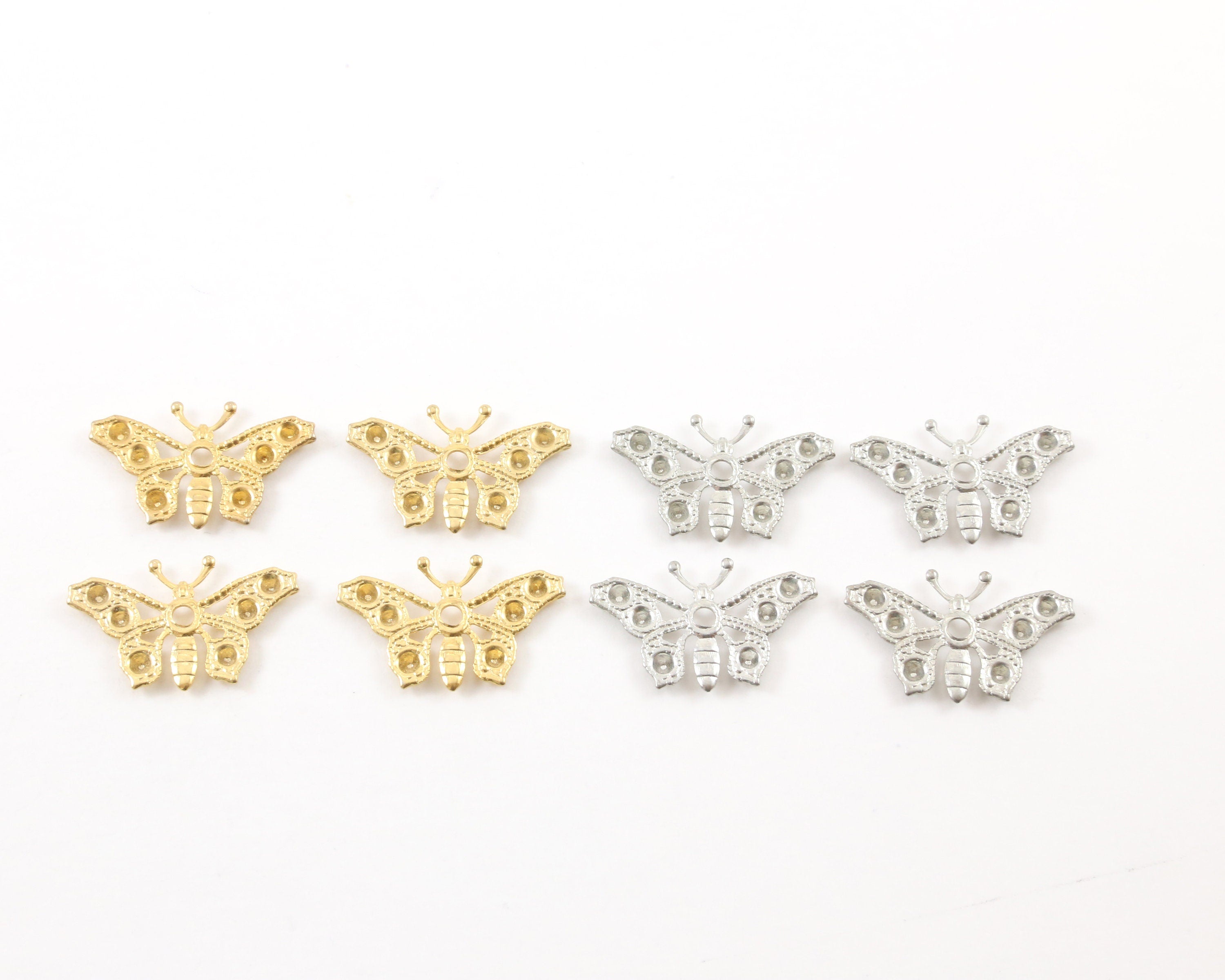 25mmx16mm Pewter Large Base MetalLightweight Flying Butterfly Filigree (4pc)