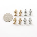 18mmx8mm Pewter Angel Cherub Angelic Coming Out of Book Bible Charm (4pc)