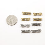 21mmx6mm Pewter Large Flying Dragonfly Bead Wings Fantasy Pendant (4pc)