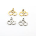 20mmx20mm Pewter Stationary Handcuff Police Charm in Antique Gold (2pc)