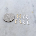 Sterling Silver or 14K Gold Filled Crescent Moon Lightweight Delicate (4pc)