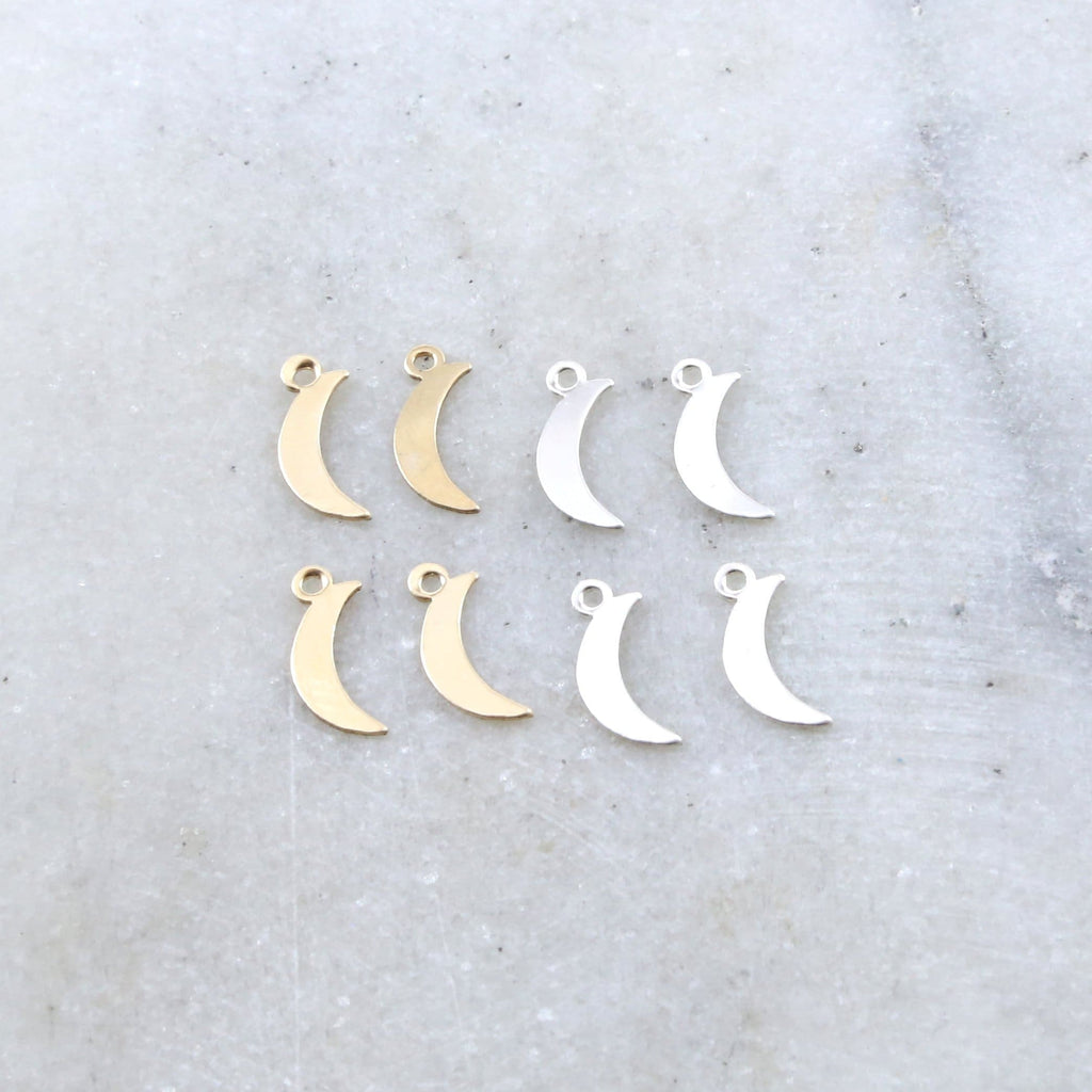 Sterling Silver or 14K Gold Filled Crescent Moon Lightweight Delicate (4pc)