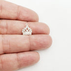 10mmx10mm Brass Pave Princess Crown CZ Charm Cubic Zirconia Gold Color