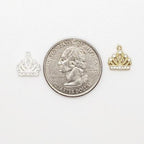 10mmx10mm Brass Pave Princess Crown CZ Charm Cubic Zirconia Gold Color