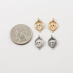 17mmx11mm Base Metal Ancient Amulet Elephant Symbol Coin Medallion Charm (2pc)