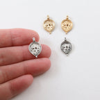 17mmx11mm Base Metal Ancient Amulet Elephant Symbol Coin Medallion Charm (2pc)