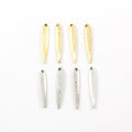 Pewter Metal Spike Charm Feather Triangle Dagger Pendant Bar (4pc)