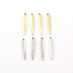 Pewter Metal Spike Charm Feather Triangle Dagger Pendant Bar (4pc)