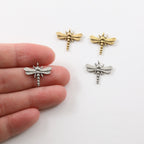 15mmx17mm Pewter Flying Dragonfly Wings Charm Fantasy Pendant (2pc)