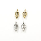 15mmx7mm Pewter Abstract Pointed Leaf Nature Pendant Charm Antique Gold (2pc)