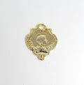 Gold Plated or Brass 25 Mm Vintage Santa Maria Portrait Pendant Coin Charm