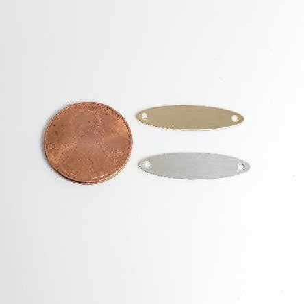 Sterling Silver or 14K Gold Filled 24mm Oval Blank in or Stamping Texturing 2