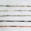 15mmx1.5mm Brass Long Twisted Bar Link Chain in Antique – Sold by the Foot