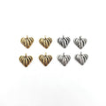 Pewter Sweet Heart Metal Charms Small Pendants Antique Silver (4pc)