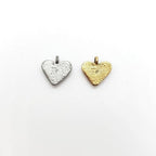 Pewter Sweet Heart Metal Charms Small Pendants Antique Silver (4pc)