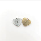 Pewter Layered Wing Heart with Loop Charm Love Friendship (2pc)