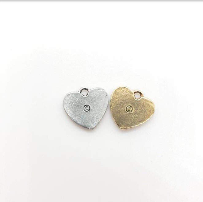 Pewter Layered Wing Heart with Loop Charm Love Friendship (2pc)