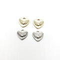 Pewter Layered Wing Heart with Loop Charm Love Friendship (2pc)