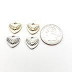 Pewter Layered Wing Heart with Loop Charm Love Friendship (2pc)
