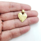 Pewter Textured Hammered Hearts 23mm x 17mm Shape Stamping (2pc)