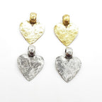 Pewter Textured Hammered Hearts 23mm x 17mm Shape Stamping (2pc)