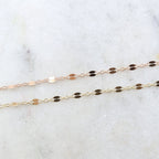 14K Gold Filled 14K GF Double Bar Link Flat Delicate – Sold by the Foot