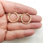 Gold Filled 14Kt Thick Flex Tube Hoop Earrings 18mm 15mm 13mm (2pc)