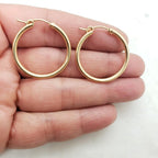Gold Filled Thick Flex Tube Hoop Earrings 34mm 27mm 22mm Earring (2pc)