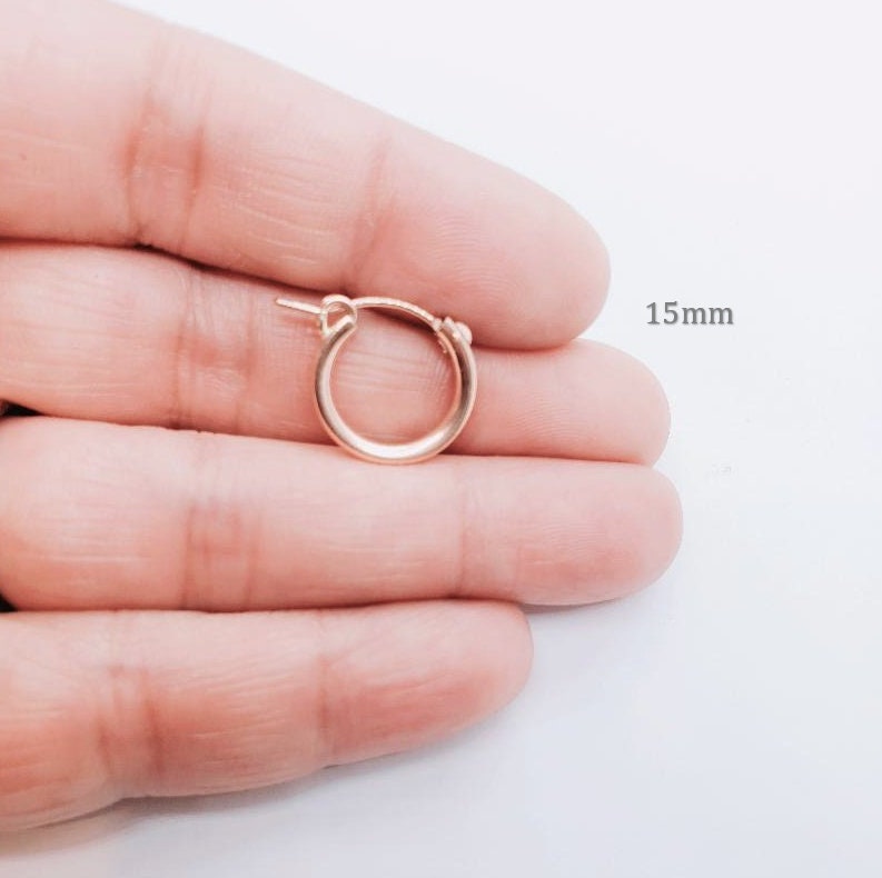 Sterling Silver or Gold Filled 14Kt Thick Flex Tube Hoop Earrings 22mm (2pc)