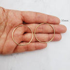 14K Gold Filled Large Endless Hoop Earrings 20mm 24mm 30mm 35mm Earring (2pc)