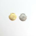Pewter 1 Inch Textured Shell Pendant Charm Gold Color Silver