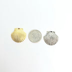 Pewter 1 Inch Textured Shell Pendant Charm Gold Color Silver