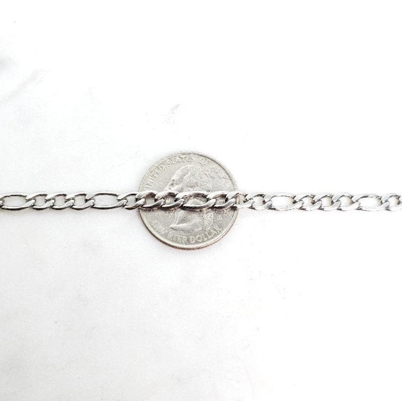 4.5mm Stainless Steel Figaro Stainless Steel Chain Jewelry – Sold by the Foot