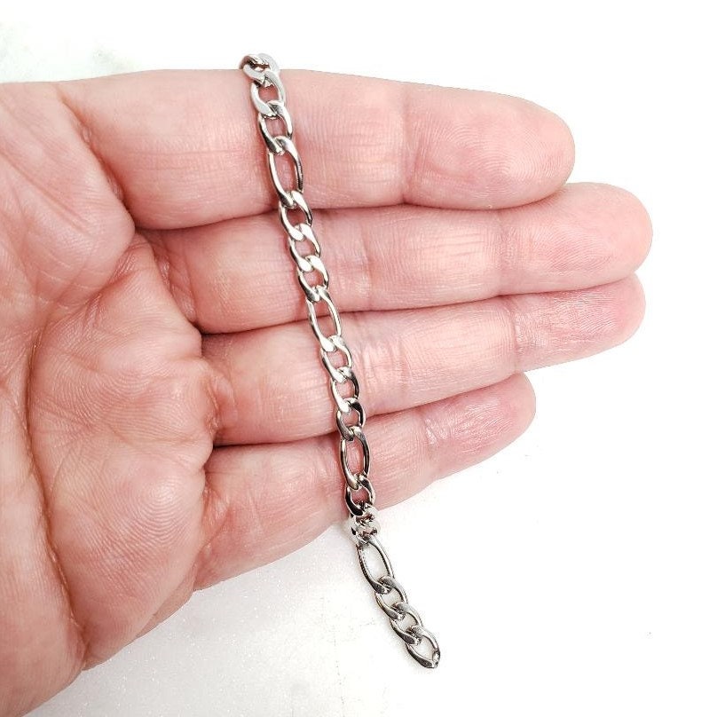 4.5mm Stainless Steel Figaro Stainless Steel Chain Jewelry – Sold by the Foot