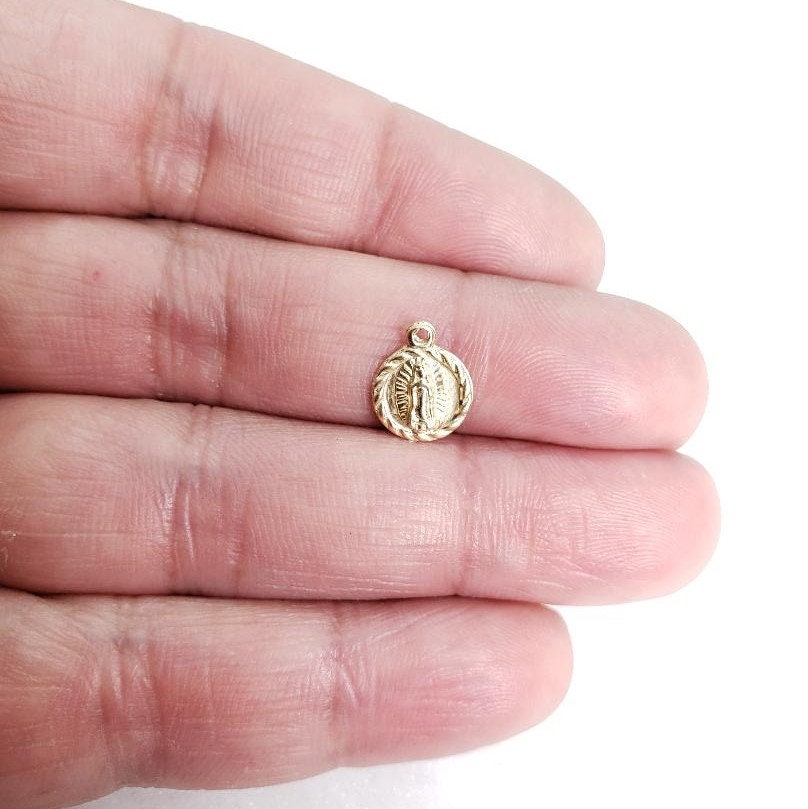 10mmx8mm Sterling Silver or 14K Gold Filled Mini Thin or Our Lady