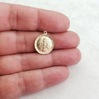 15mmx17mm Sterling Silver or 14K Gold Filled or Virgin Mother Mary Round
