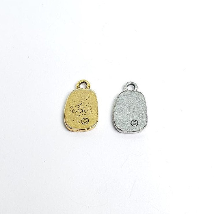 Pewter Shadow Box Heart Charm with Loop Charm Love Friendship (2pc)
