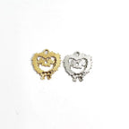 Pewter 1 Mom Heart Wreath Charm Best Friend Charm Mothers Day